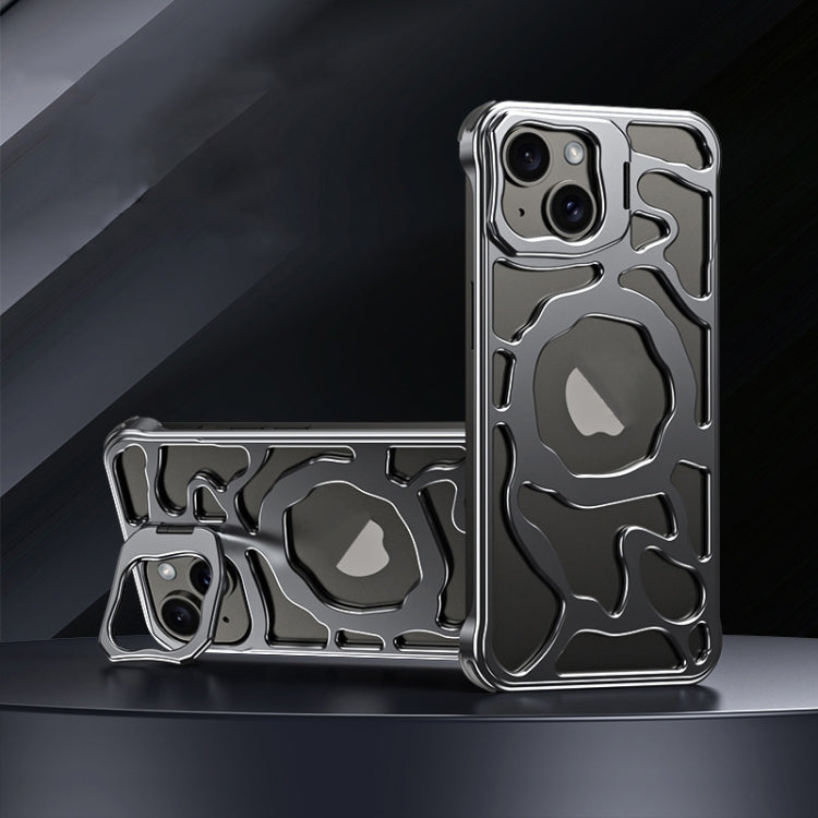 For iPhone 13 Auspicious Cloud Series MagSafe Metal Phone Case with Bracket