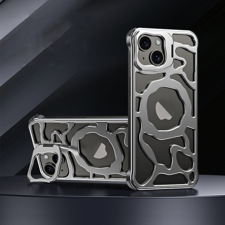 For iPhone 13 Auspicious Cloud Series MagSafe Metal Phone Case with Bracket
