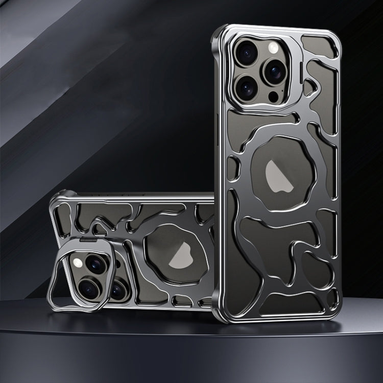 For iPhone 16 Pro Max Auspicious Cloud Series MagSafe Metal Phone Case with Bracket