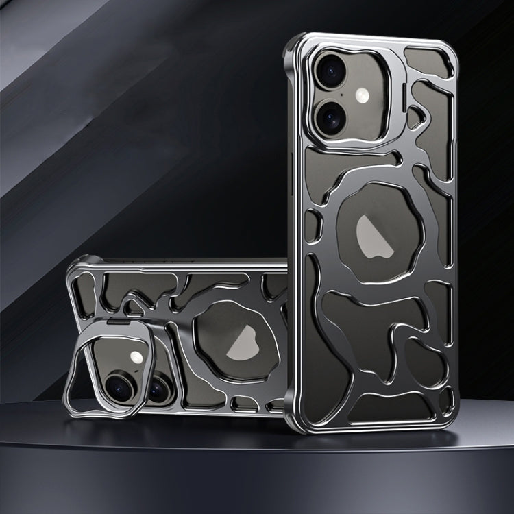 For iPhone 16 Auspicious Cloud Series MagSafe Metal Phone Case with Bracket