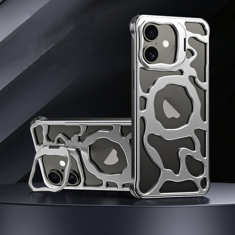 For iPhone 16 Auspicious Cloud Series MagSafe Metal Phone Case with Bracket
