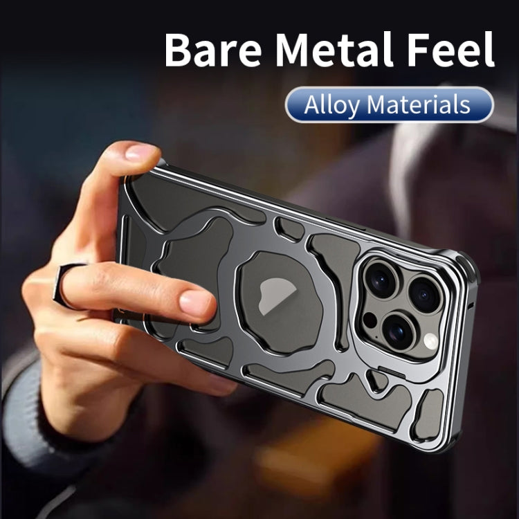 For iPhone 15 Pro Max Auspicious Cloud Series MagSafe Metal Phone Case with Bracket