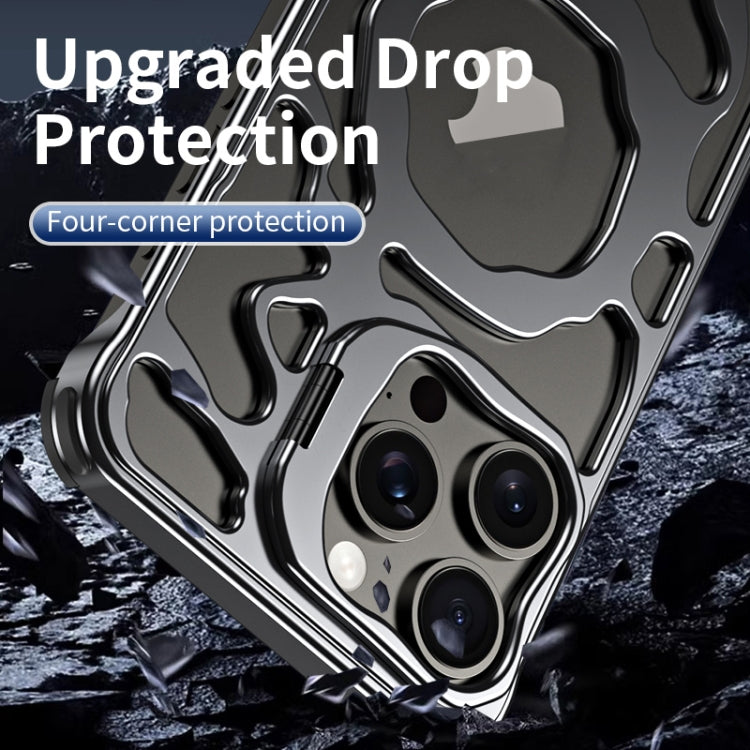 For iPhone 13 Pro Auspicious Cloud Series MagSafe Metal Phone Case with Bracket