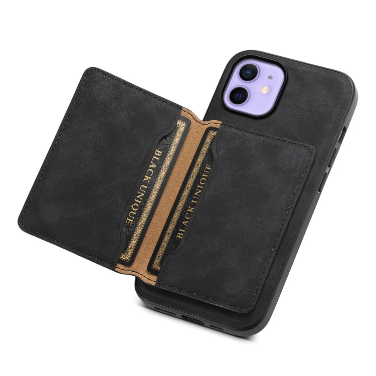 For iPhone 12 Denior D13 Retro Texture Leather MagSafe Card Bag Phone Case