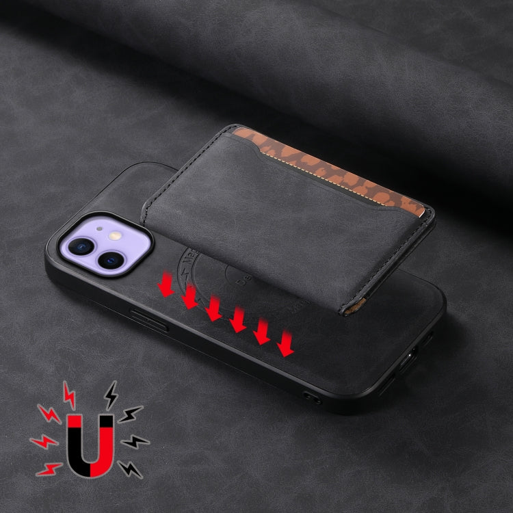 For iPhone 12 Denior D13 Retro Texture Leather MagSafe Card Bag Phone Case