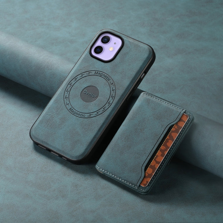 For iPhone 12 Denior D13 Retro Texture Leather MagSafe Card Bag Phone Case