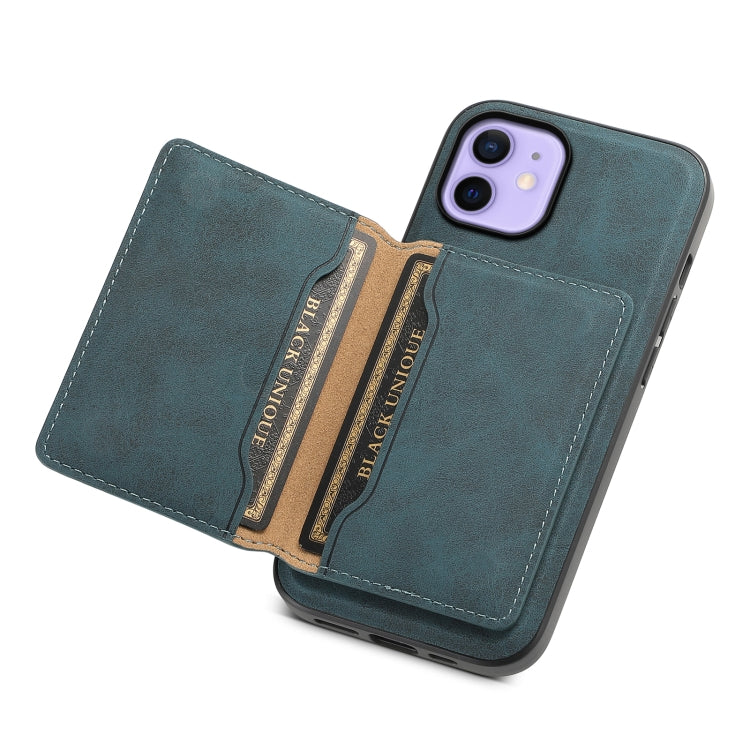 For iPhone 12 Denior D13 Retro Texture Leather MagSafe Card Bag Phone Case