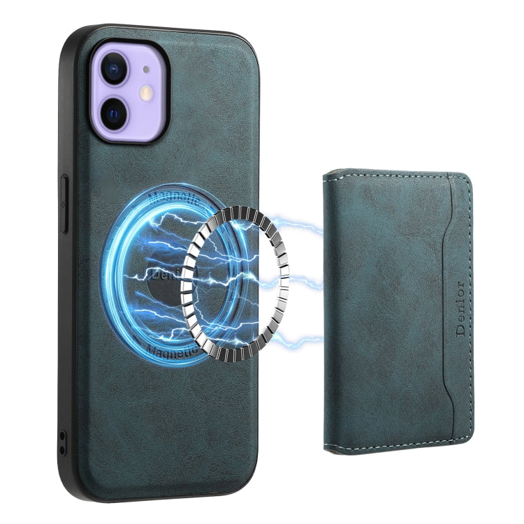 For iPhone 12 Denior D13 Retro Texture Leather MagSafe Card Bag Phone Case
