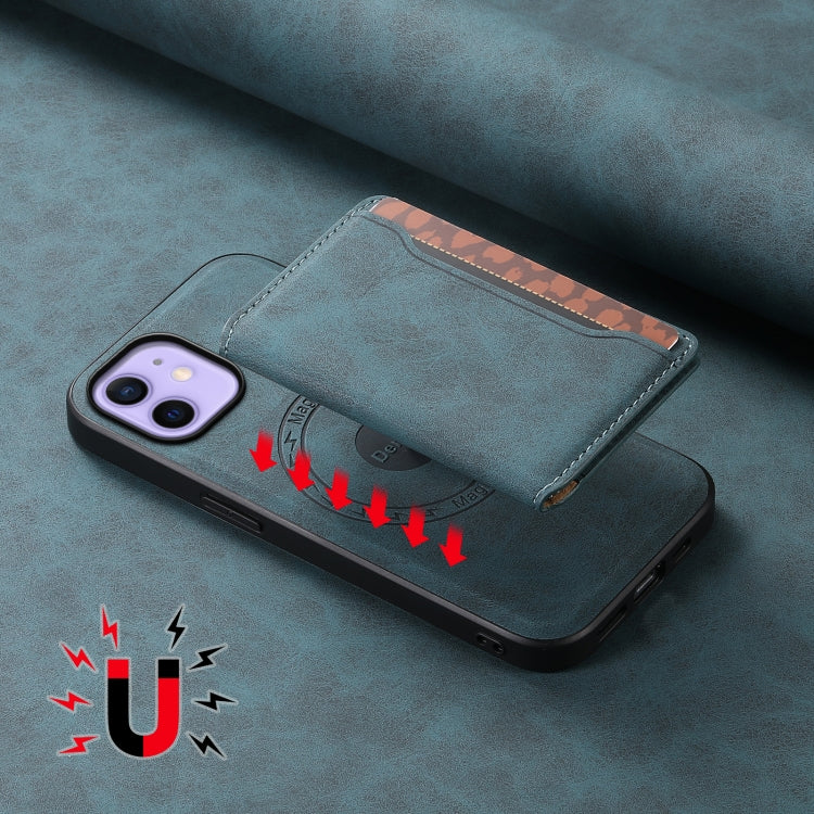 For iPhone 12 Denior D13 Retro Texture Leather MagSafe Card Bag Phone Case