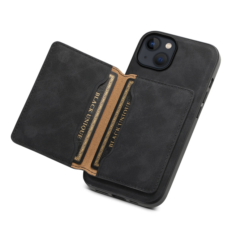 For iPhone 13 / 14 Denior D13 Retro Texture Leather MagSafe Card Bag Phone Case
