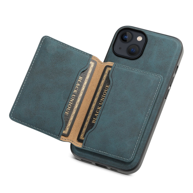 For iPhone 13 / 14 Denior D13 Retro Texture Leather MagSafe Card Bag Phone Case