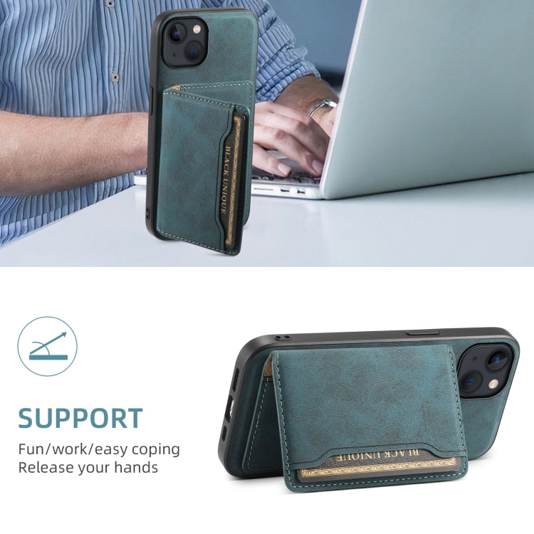 For iPhone 13 / 14 Denior D13 Retro Texture Leather MagSafe Card Bag Phone Case