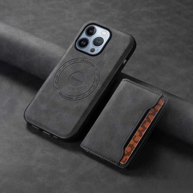For iPhone 13 Pro Denior D13 Retro Texture Leather MagSafe Card Bag Phone Case