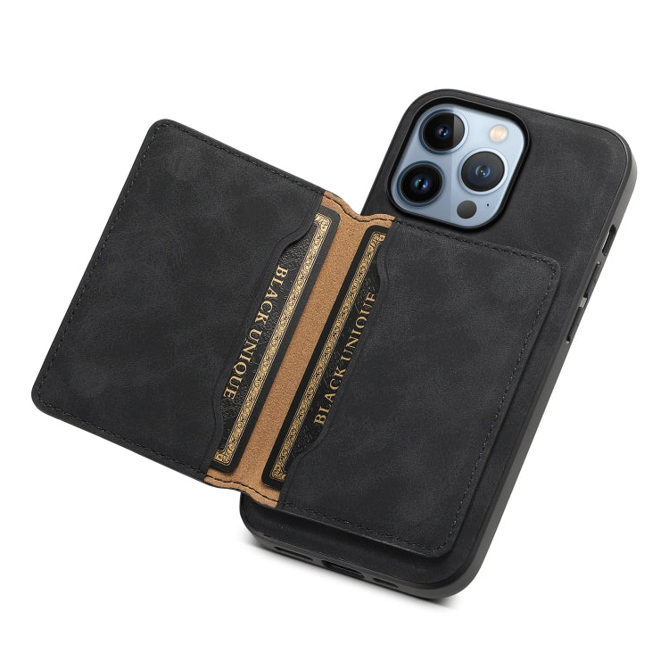 For iPhone 13 Pro Denior D13 Retro Texture Leather MagSafe Card Bag Phone Case