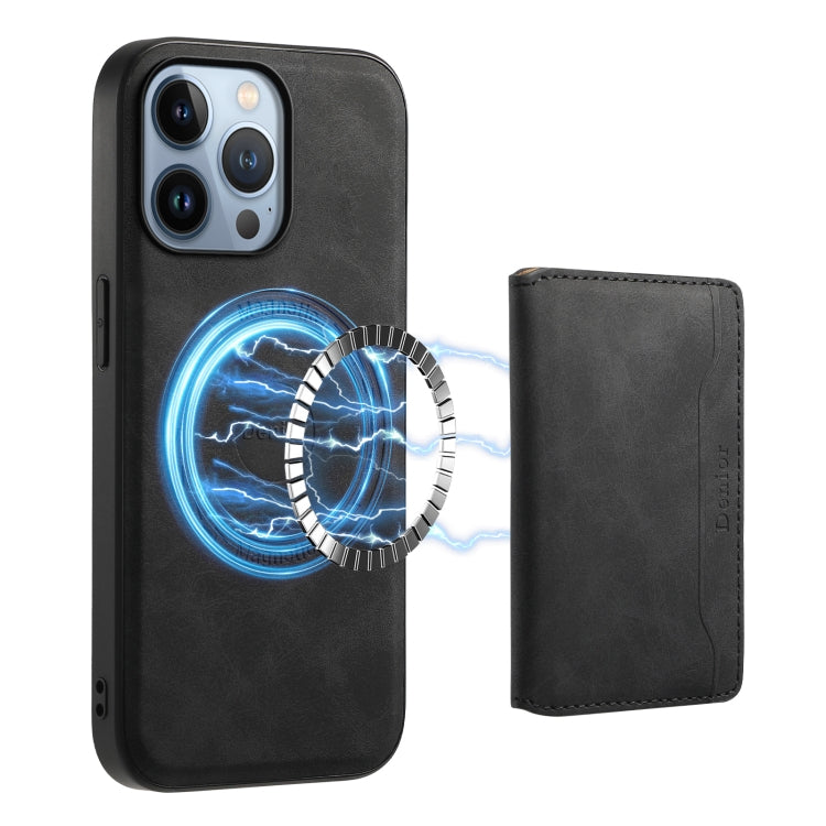 For iPhone 13 Pro Denior D13 Retro Texture Leather MagSafe Card Bag Phone Case