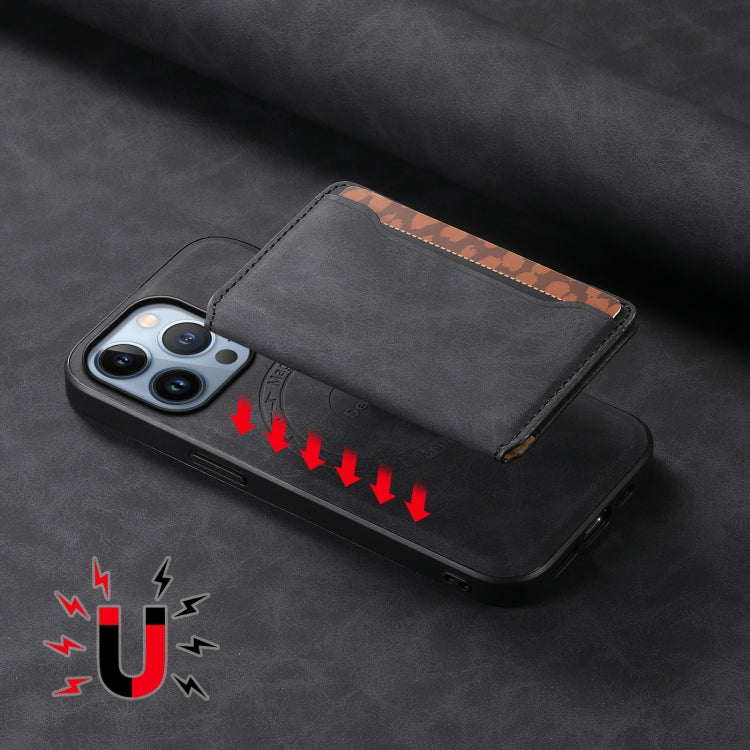 For iPhone 13 Pro Denior D13 Retro Texture Leather MagSafe Card Bag Phone Case