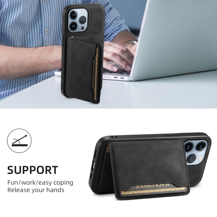 For iPhone 13 Pro Denior D13 Retro Texture Leather MagSafe Card Bag Phone Case