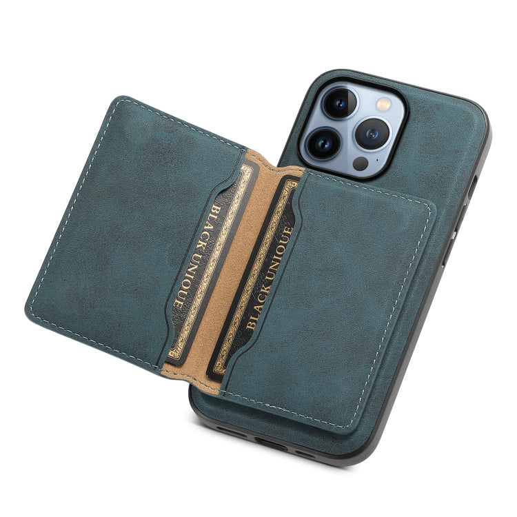 For iPhone 13 Pro Denior D13 Retro Texture Leather MagSafe Card Bag Phone Case