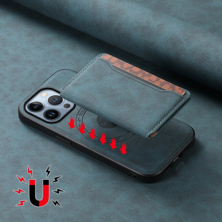 For iPhone 13 Pro Denior D13 Retro Texture Leather MagSafe Card Bag Phone Case