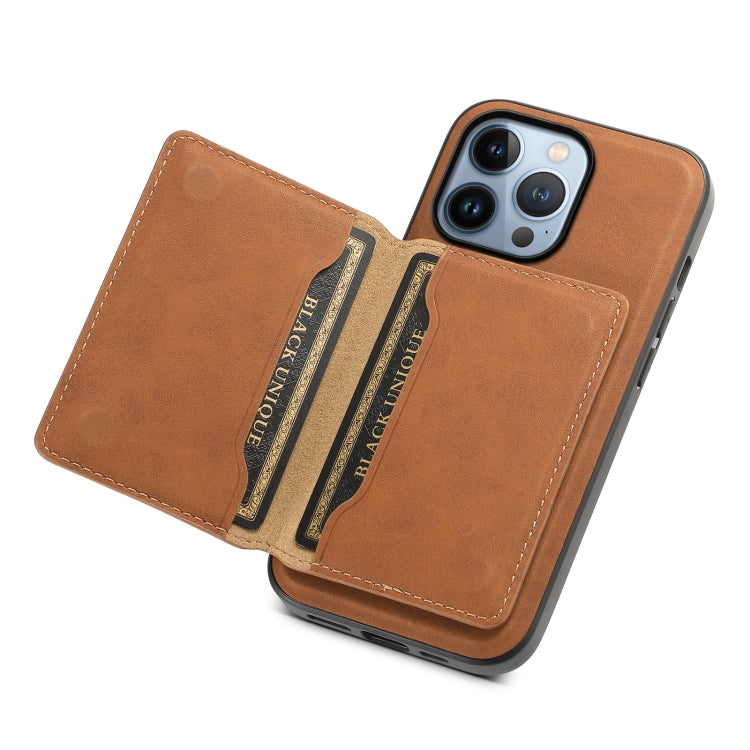 For iPhone 13 Pro Denior D13 Retro Texture Leather MagSafe Card Bag Phone Case