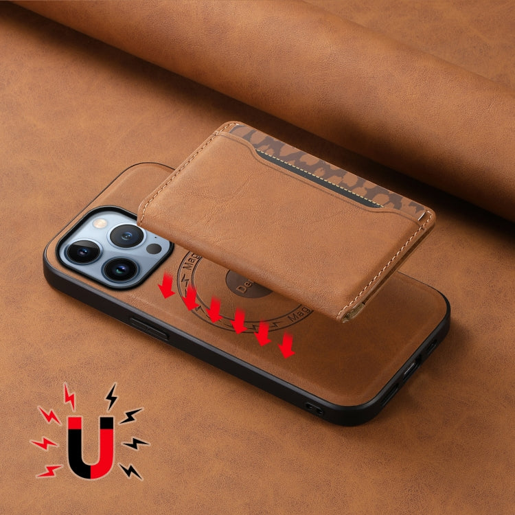 For iPhone 13 Pro Denior D13 Retro Texture Leather MagSafe Card Bag Phone Case
