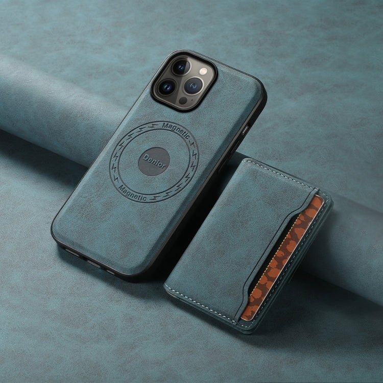 For iPhone 13 Pro Max Denior D13 Retro Texture Leather MagSafe Card Bag Phone Case