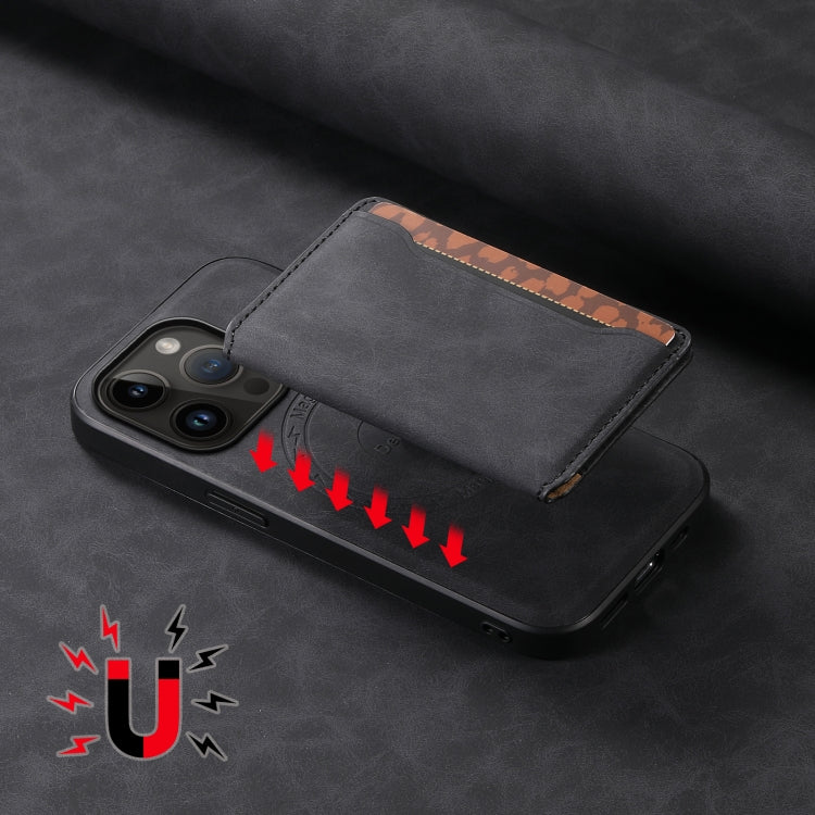 For iPhone 14 Pro Denior D13 Retro Texture Leather MagSafe Card Bag Phone Case