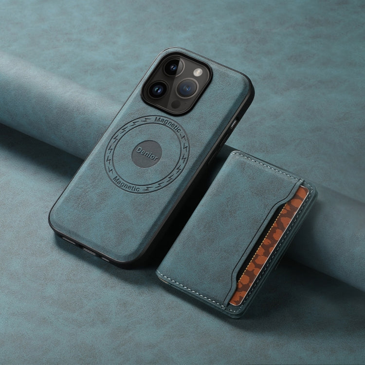 For iPhone 14 Pro Denior D13 Retro Texture Leather MagSafe Card Bag Phone Case