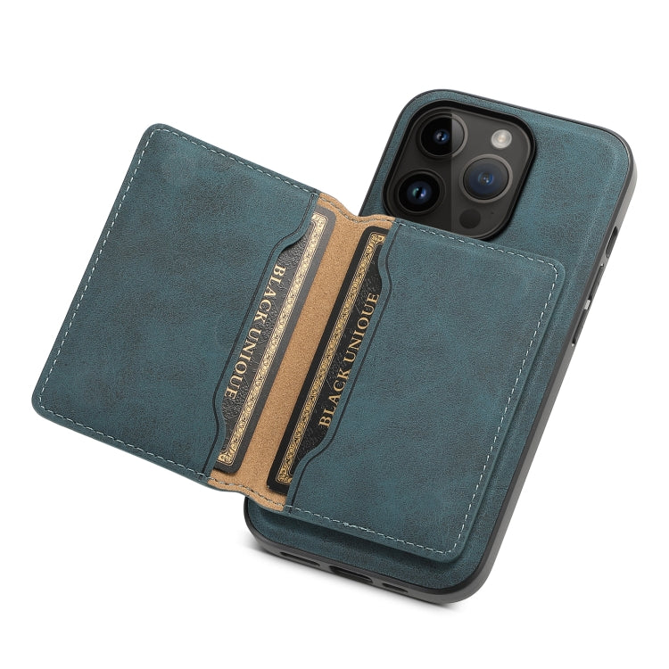 For iPhone 14 Pro Denior D13 Retro Texture Leather MagSafe Card Bag Phone Case