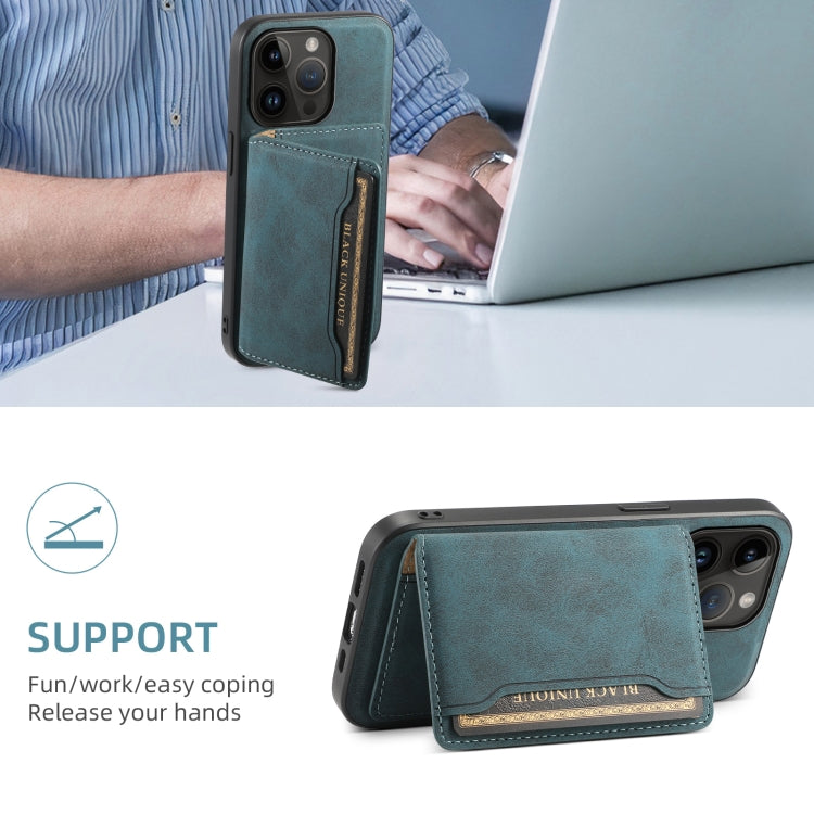 For iPhone 14 Pro Denior D13 Retro Texture Leather MagSafe Card Bag Phone Case