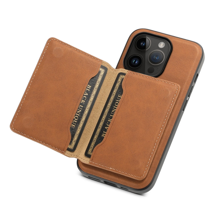 For iPhone 14 Pro Denior D13 Retro Texture Leather MagSafe Card Bag Phone Case