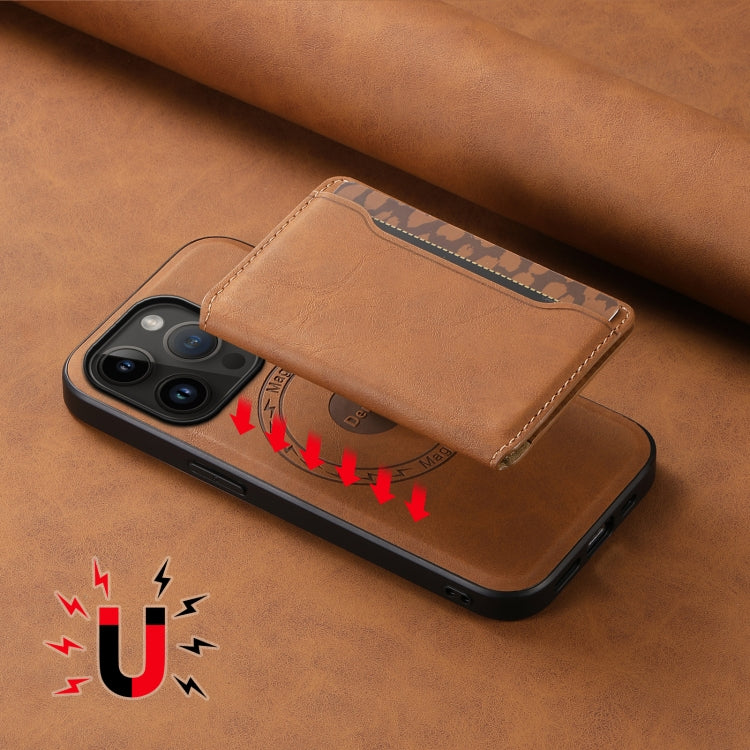 For iPhone 14 Pro Denior D13 Retro Texture Leather MagSafe Card Bag Phone Case
