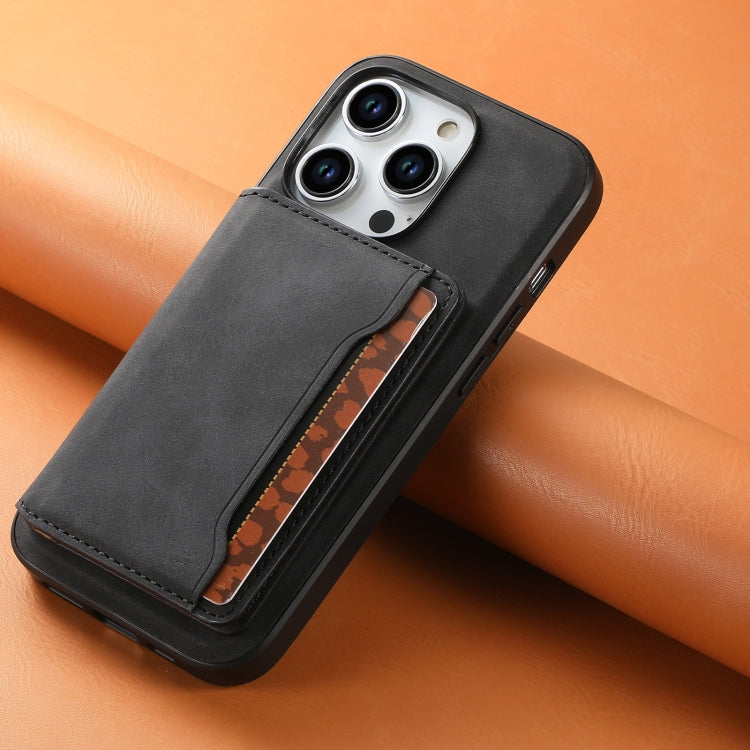 For iPhone 15 Pro Denior D13 Retro Texture Leather MagSafe Card Bag Phone Case