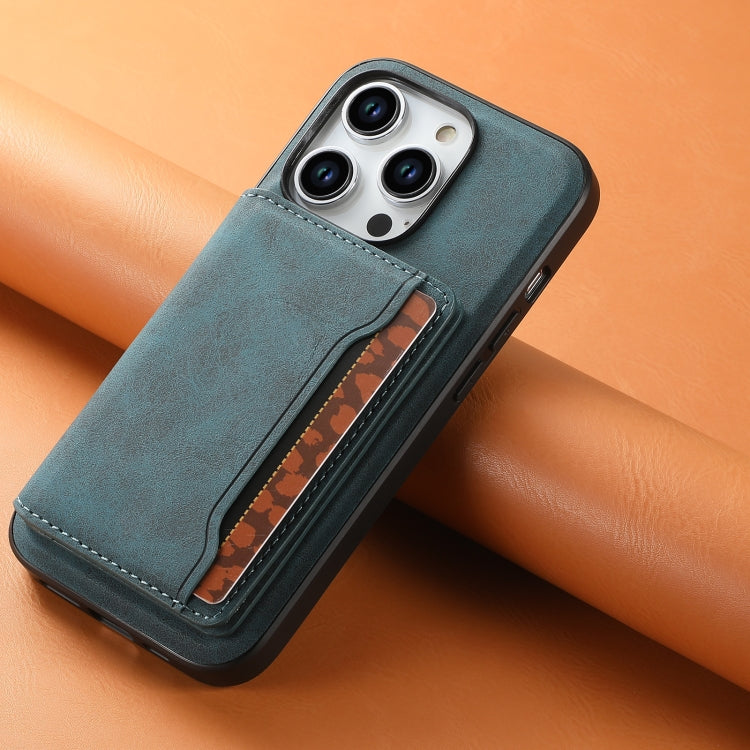 For iPhone 15 Pro Denior D13 Retro Texture Leather MagSafe Card Bag Phone Case