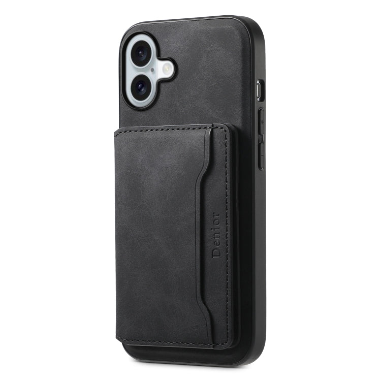 For iPhone 16 Denior D13 Retro Texture Leather MagSafe Card Bag Phone Case