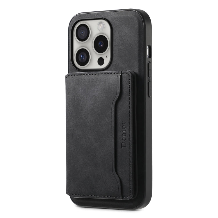For iPhone 16 Pro Max Denior D13 Retro Texture Leather MagSafe Card Bag Phone Case
