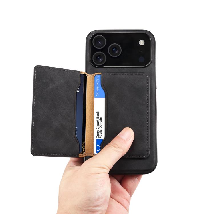 For iPhone 17 Pro Denior D13 Retro Texture Leather MagSafe Card Bag Phone Case