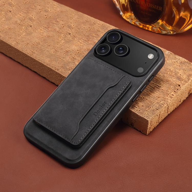 For iPhone 17 Pro Denior D13 Retro Texture Leather MagSafe Card Bag Phone Case