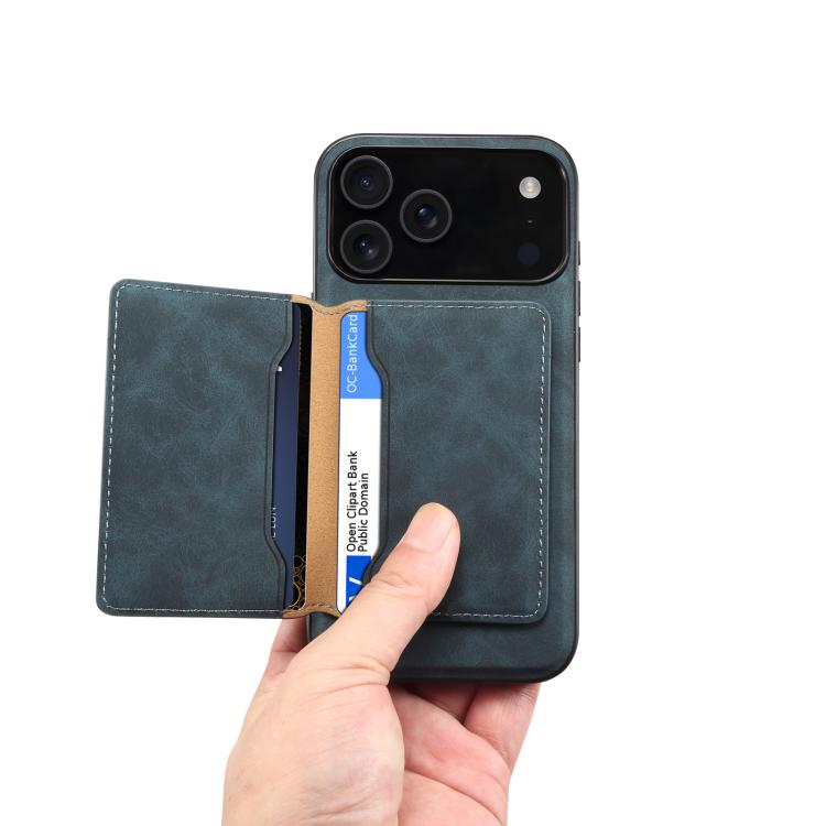 For iPhone 17 Pro Denior D13 Retro Texture Leather MagSafe Card Bag Phone Case