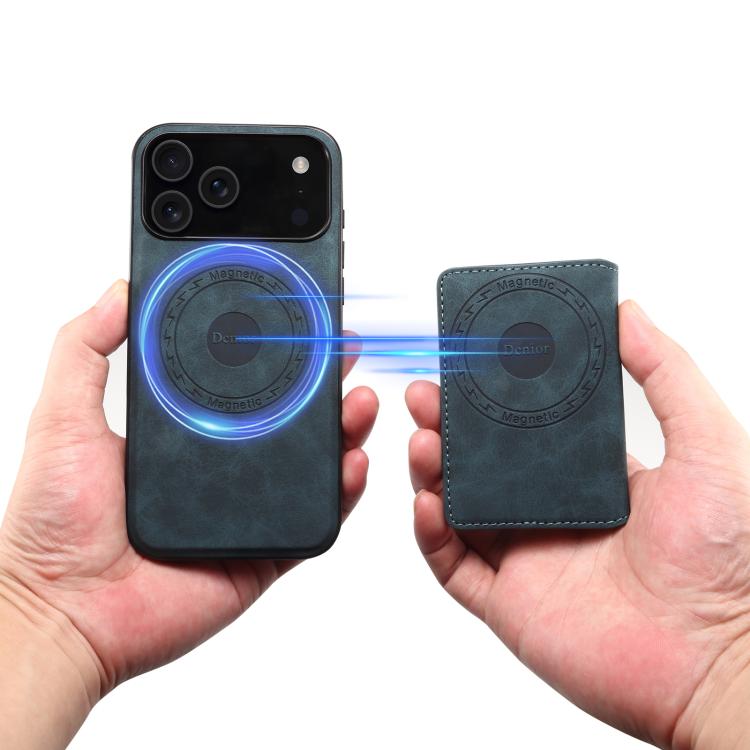 For iPhone 17 Pro Denior D13 Retro Texture Leather MagSafe Card Bag Phone Case