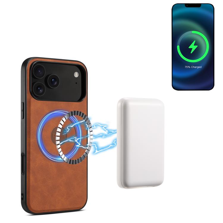 For iPhone 17 Pro Denior D13 Retro Texture Leather MagSafe Card Bag Phone Case