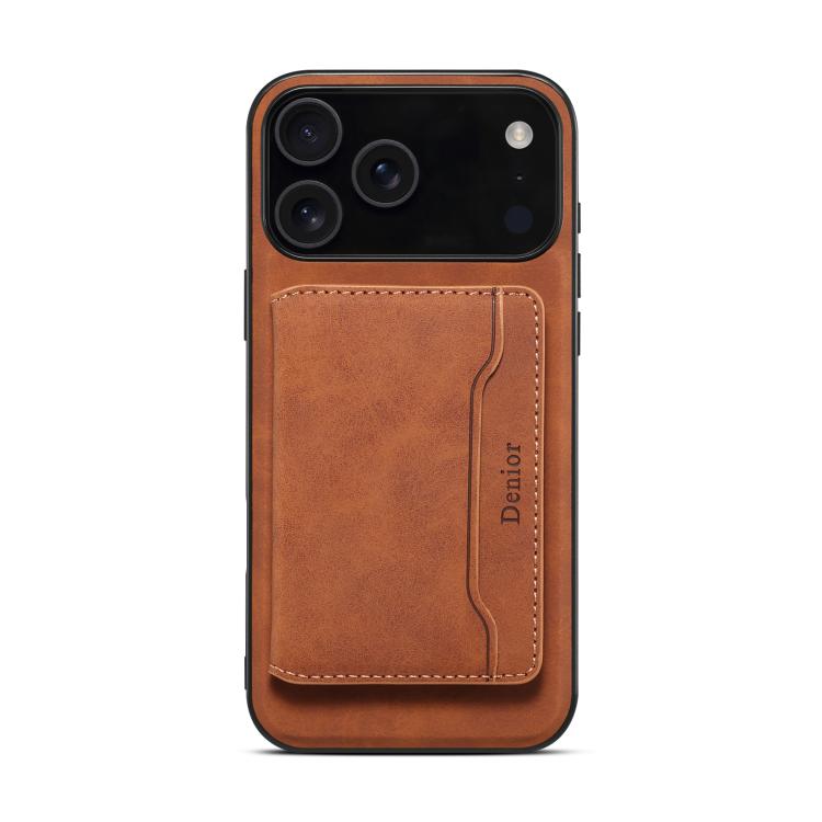 For iPhone 17 Pro Denior D13 Retro Texture Leather MagSafe Card Bag Phone Case