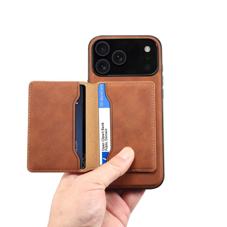 For iPhone 17 Pro Denior D13 Retro Texture Leather MagSafe Card Bag Phone Case