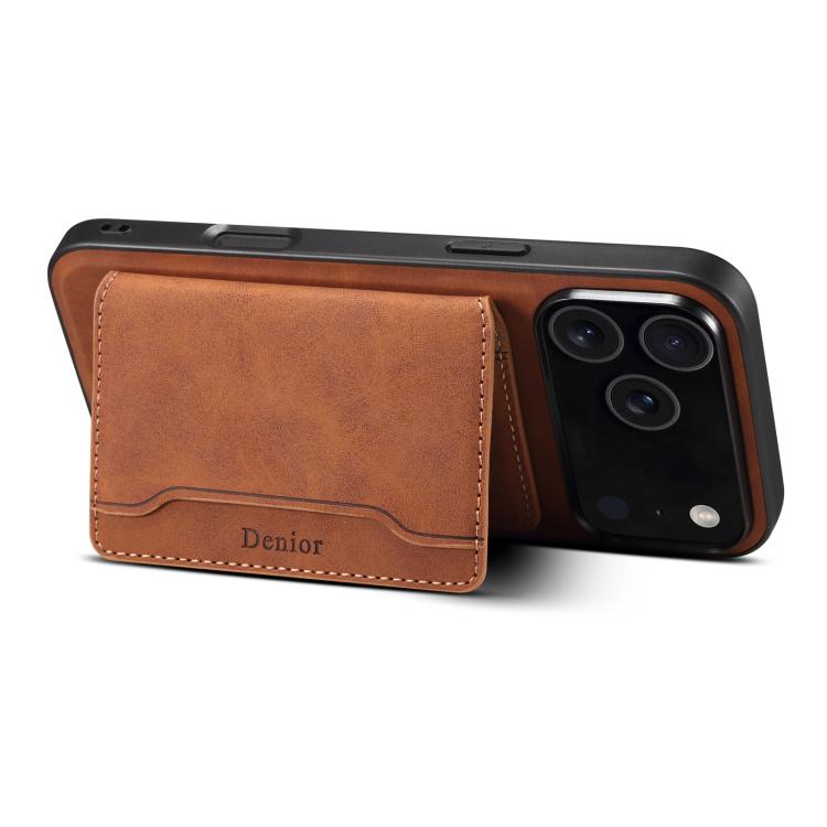 For iPhone 17 Pro Denior D13 Retro Texture Leather MagSafe Card Bag Phone Case