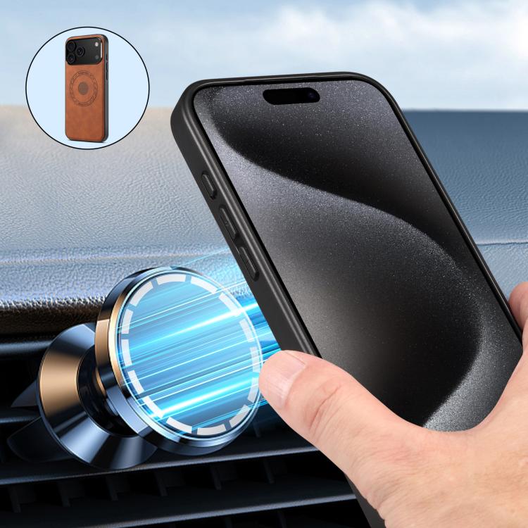 For iPhone 17 Pro Denior D13 Retro Texture Leather MagSafe Card Bag Phone Case