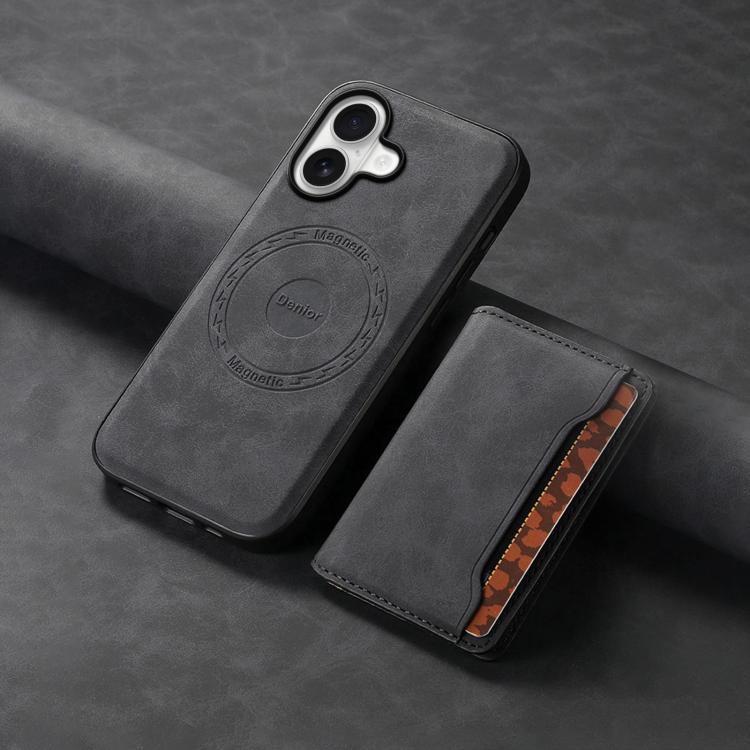 For iPhone 17 Denior D13 Retro Texture Leather MagSafe Card Bag Phone Case