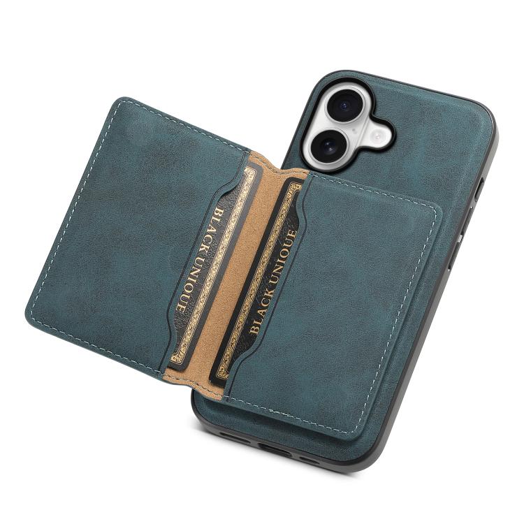 For iPhone 17 Denior D13 Retro Texture Leather MagSafe Card Bag Phone Case