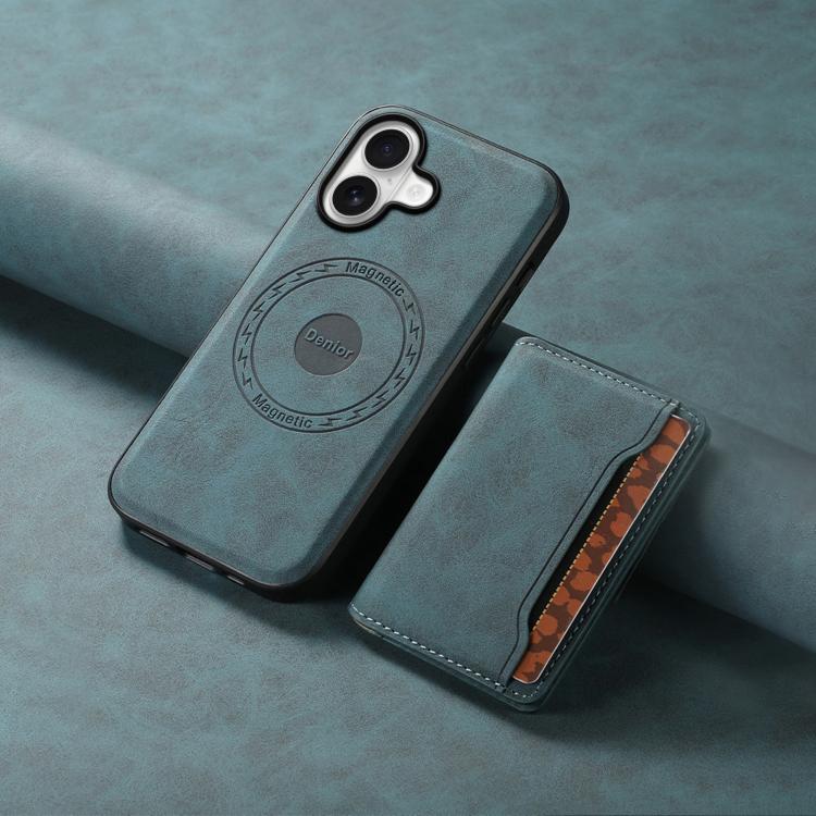 For iPhone 17 Denior D13 Retro Texture Leather MagSafe Card Bag Phone Case