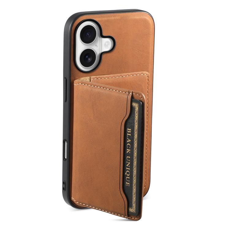 For iPhone 17 Denior D13 Retro Texture Leather MagSafe Card Bag Phone Case