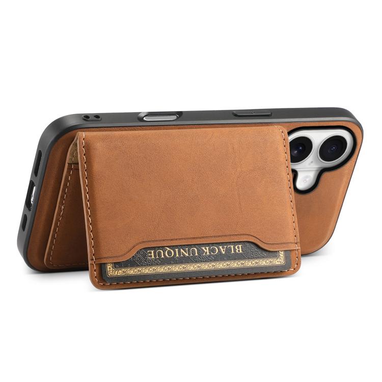 For iPhone 17 Denior D13 Retro Texture Leather MagSafe Card Bag Phone Case